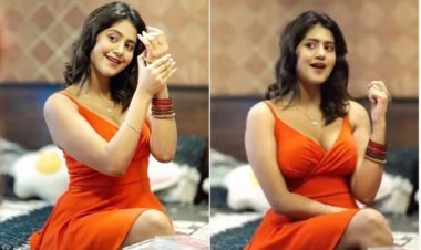 Anjali Arora Trolled For Flaunting Her Busty Assets In Bold Orange Deep Neck Dress; Netizens Say ‘Didi Thodi Kam Besharm Ho Lo’-WATCH