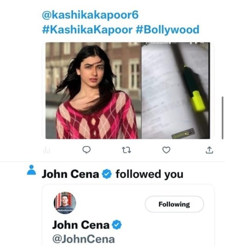 Did Kashika Kapoor just confirm her Hollywood debut: Find out what's brewing as John Cena and the actress recently followed each other