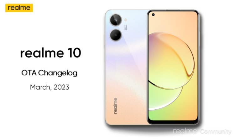 Realme 10 receives a new OTA Changelog update for March 2023