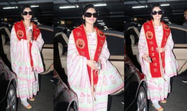 The spiritual incarnation of Urvashi Rautela seen at the airport, the actress returned after visiting Salasar Balaji Temple