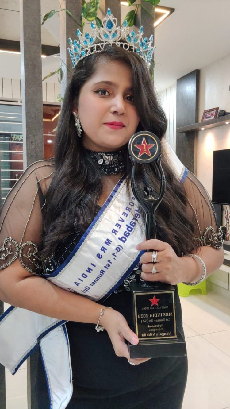 Vengala Nikhila Shines as Mrs. Hyderabad 1st Runner Up in Forever Mrs. India 2023