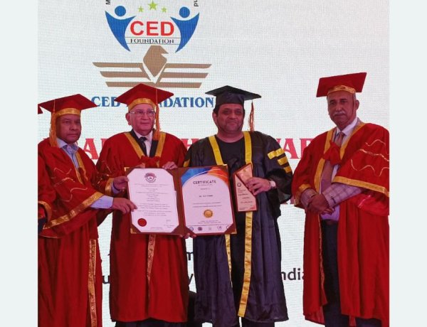Dr Arif Habib honoured with Honorary PhD (HC) & Leadership Award at CED Foundation India & Bizox ET Now Event in New Delhi