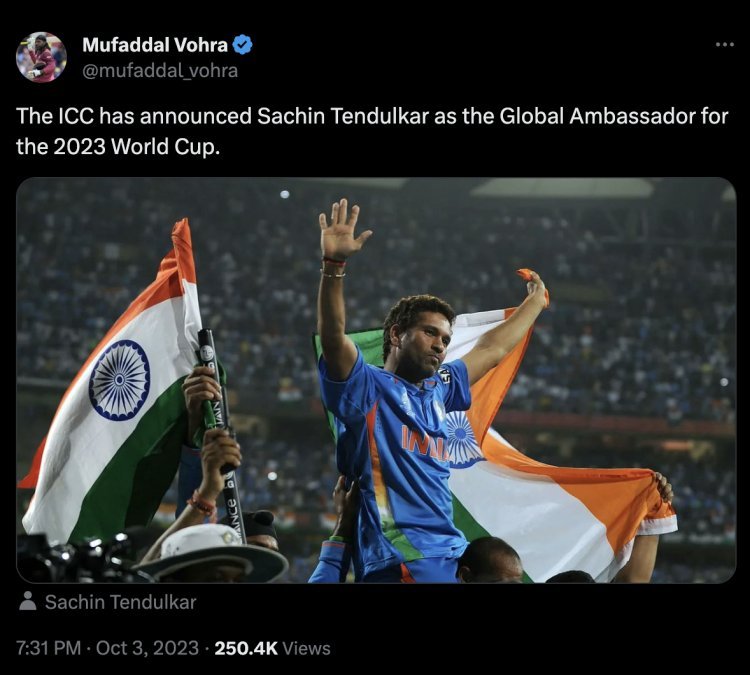 Sachin Tendulkar will be seen with the World Cup trophy in a new role, every Indian will be proud of this decision of ICC