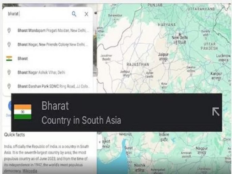 When you search Bharat or Bharat on Google Maps, results of India page are visible, you should also try
