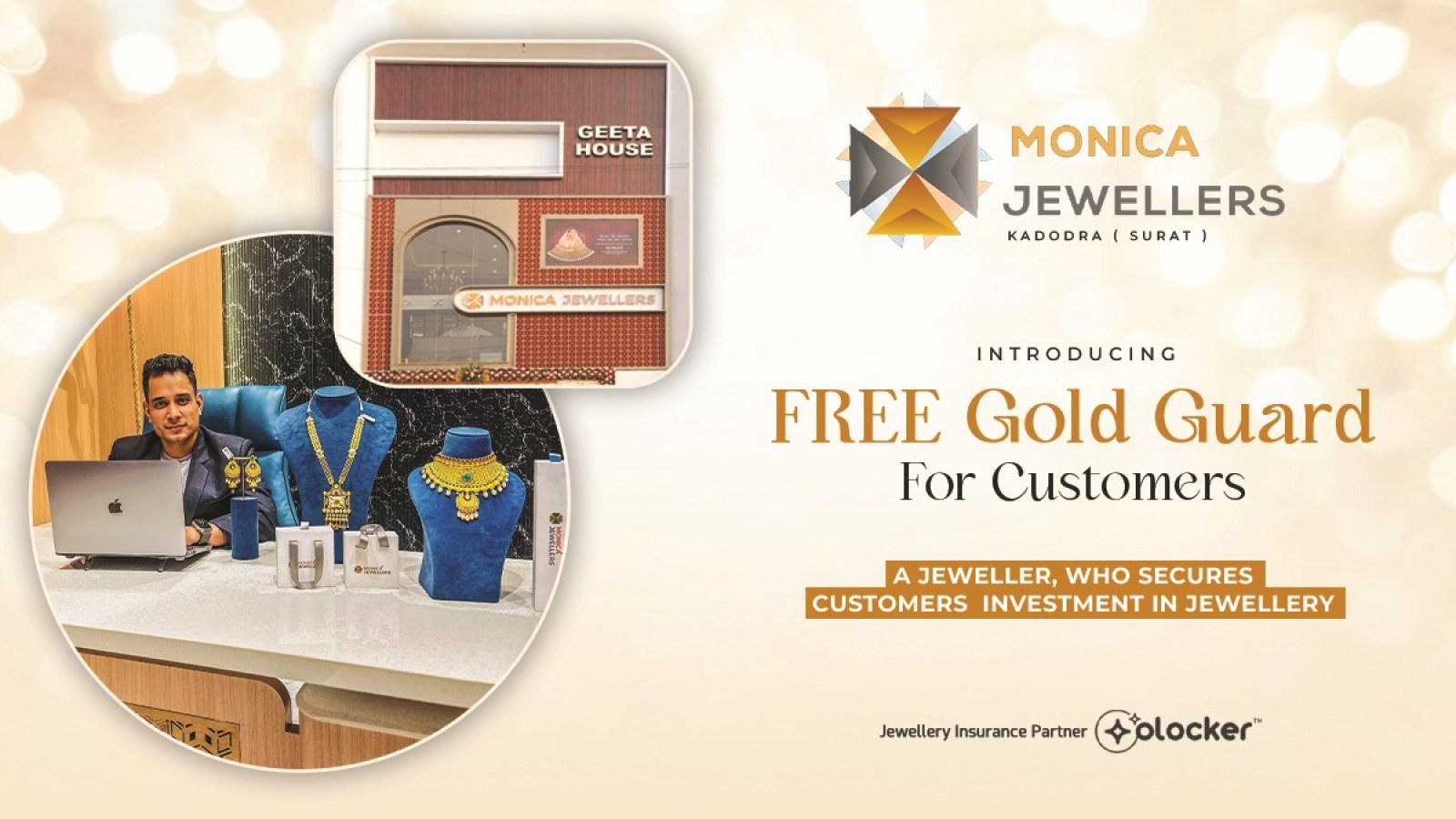 'Monica Jewellers partners OLocker and Introduces ‘Gold Guard’ Program: FREE JEWELLERY INSURANCE for Customer’s!'