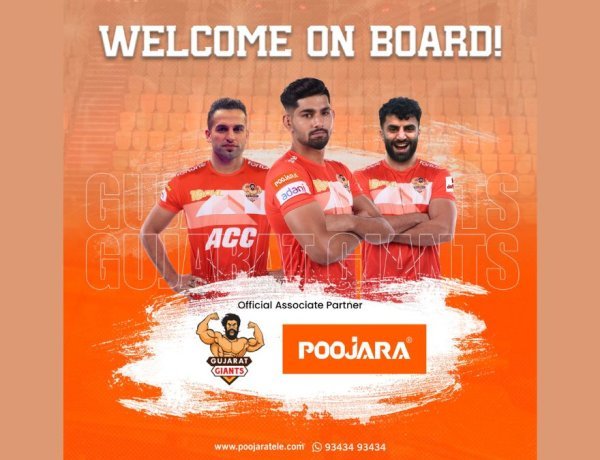 Poojara Telecom join hands with Gujarat Giants as Official Associate Partner in Pro Kabaddi League 2023
