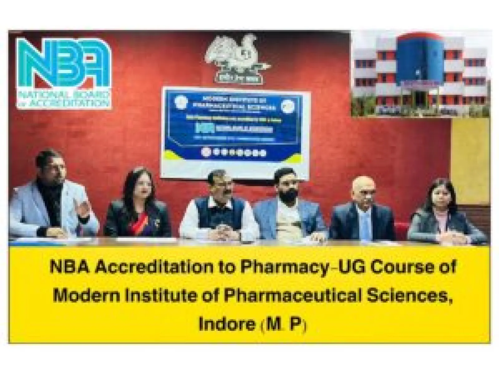 NBA Accreditation Award to Modern Institute of Pharmaceutical Sciences Indore