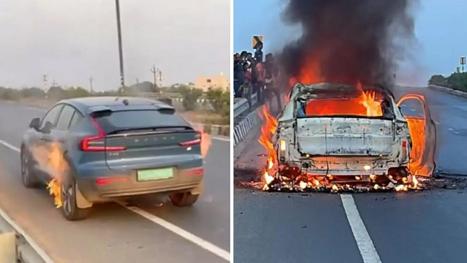 Volvo C40 Recharge electric car unexpectedly caught fire; in such a scenario, avoid making this mistake