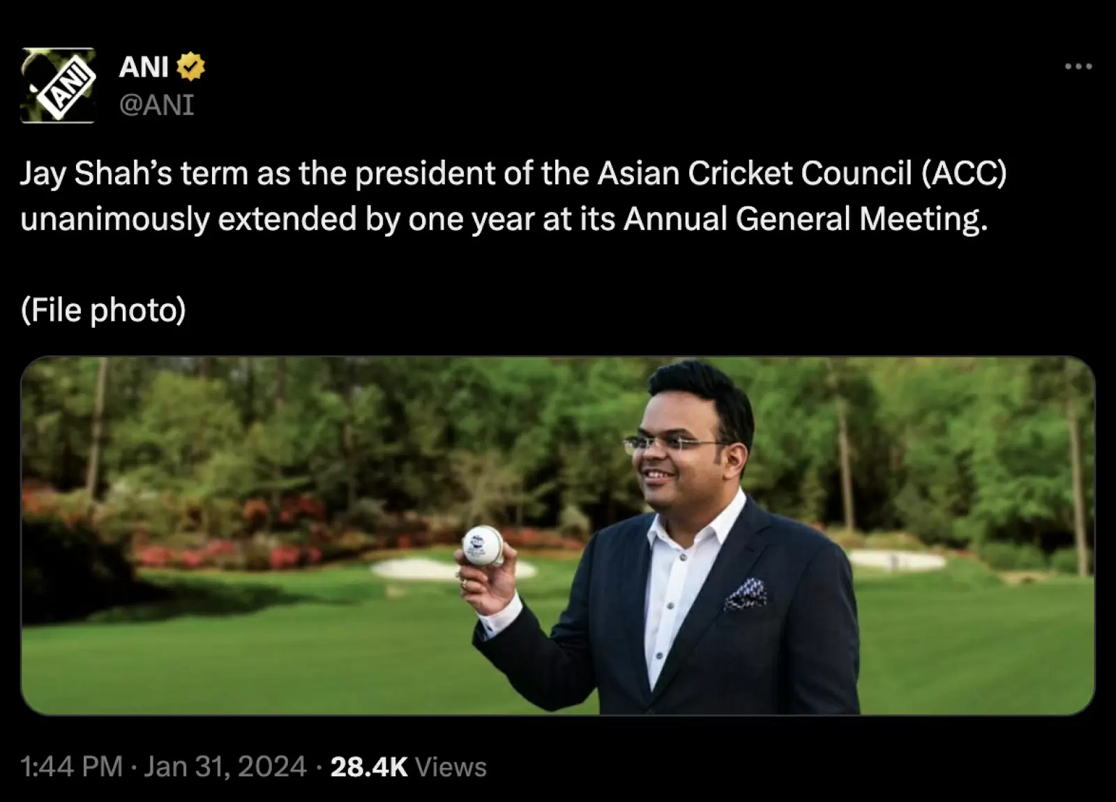 Asian Cricket Council: Jay Shah is re-elected to the position of President of the ACC for a further year