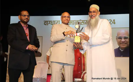 Dr. Mustafa Yusuf Ali Gom Honoured with Vaagdhara Samman 2024 from Governor Ramesh Bais