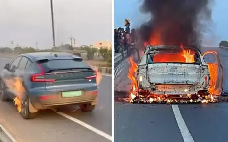 Volvo C40 Recharge electric car unexpectedly caught fire; in such a scenario, avoid making this mistake