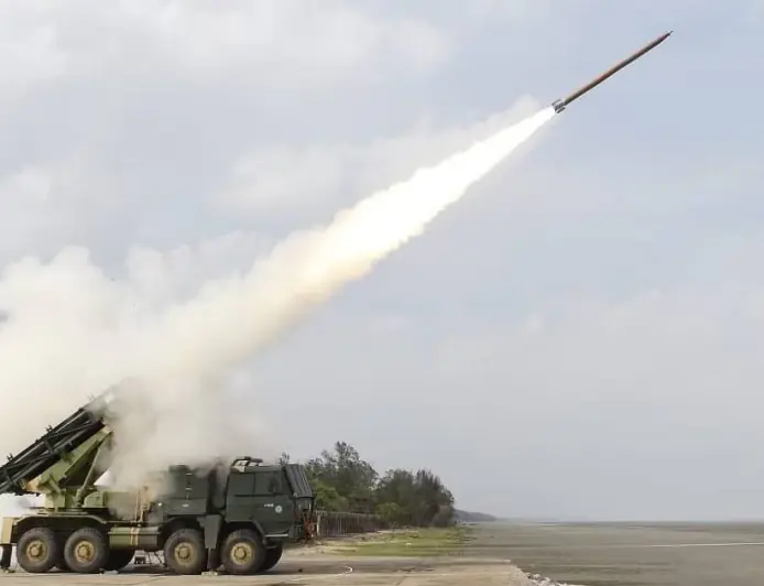 Two South American nations expressed interest in acquiring 120 and 200-km Pinak rocket launchers; India is developing range rockets