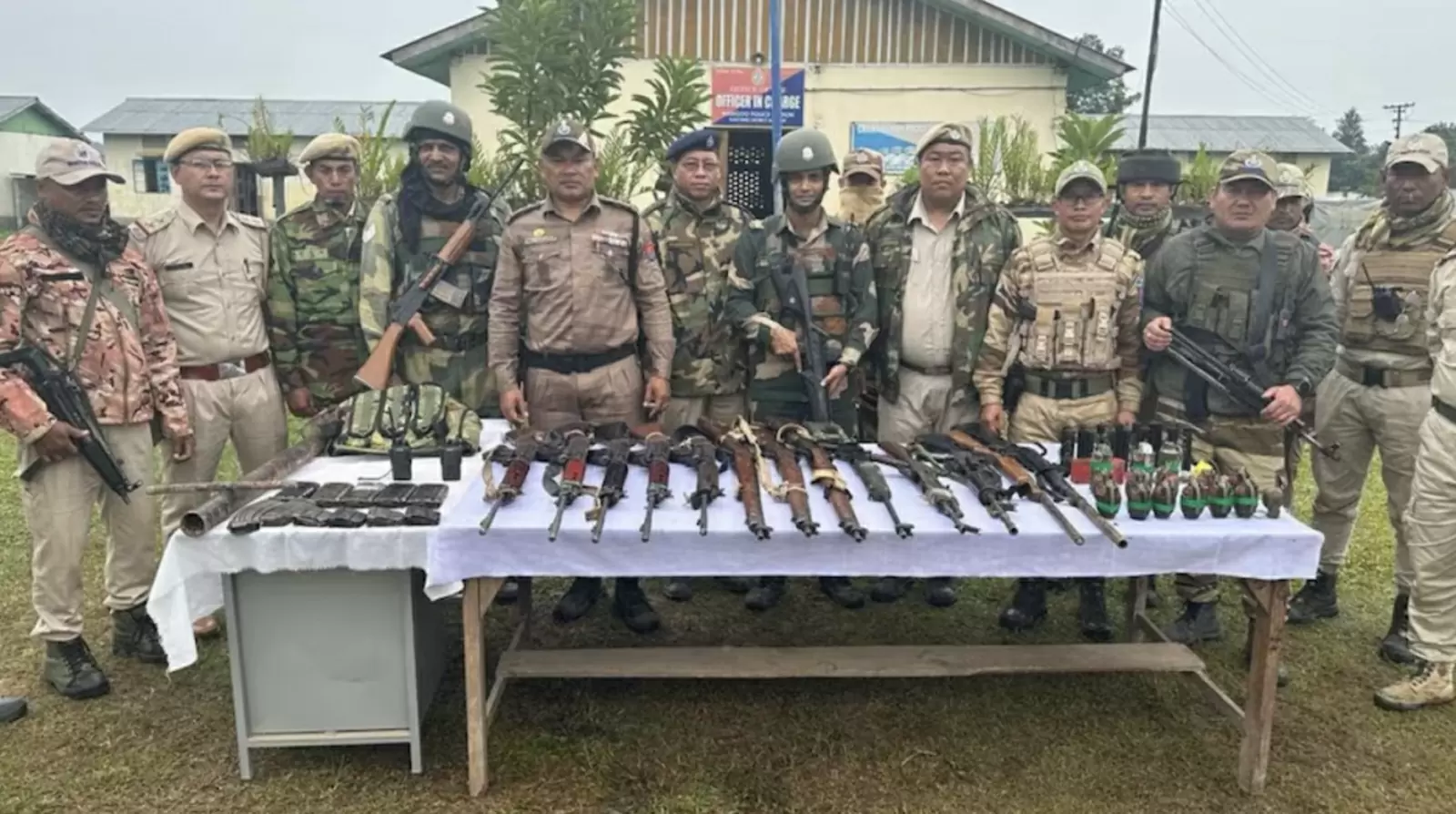 Police conducted a search after discovering a significant amount of weapons, mortar, and ammunition in two Manipur villages