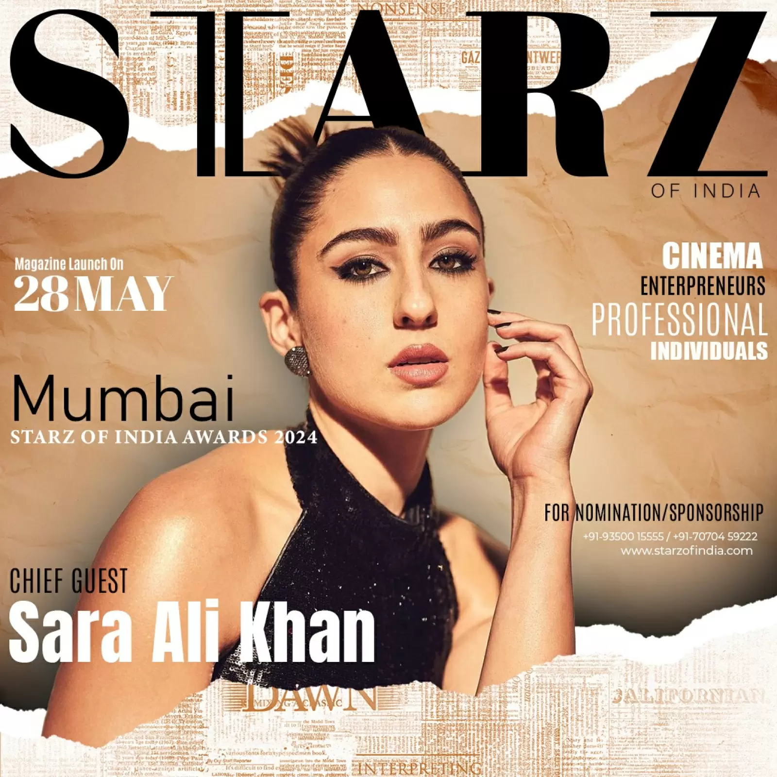 Sara Ali Khan to Grace Starz of India Awards and Magazine Launch on 28th May 2024