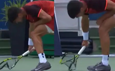 After the Olympics, Alcaraz was upset with the defeat in the Cincinnati Open, broke his racket in anger