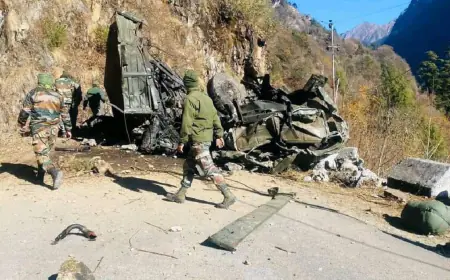 Army vehicle falls into ditch in Arunachal Pradesh, three soldiers martyred; many injured