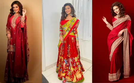 Seerat Kapoor’s Red Outfit Inspirations to Perfect Your Navratri Desi Girl Vibe!