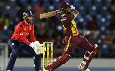 WI vs ENG 4th T20: Hope and Lewis hit fours and sixes, West Indies beat England by 5 wickets