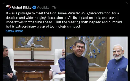 PM Modi says India is committed to leading in AI after meeting with the former CEO of Infosys