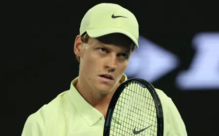 Jannik Sinner won the title in Australian Open; a player broke the racket for being disappointed with the defeat
