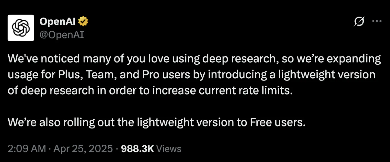 Deep Research: OpenAI made the DeepSearch tool free