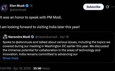'It was an honour to talk to PM Modi', Elon Musk announces visit to India
