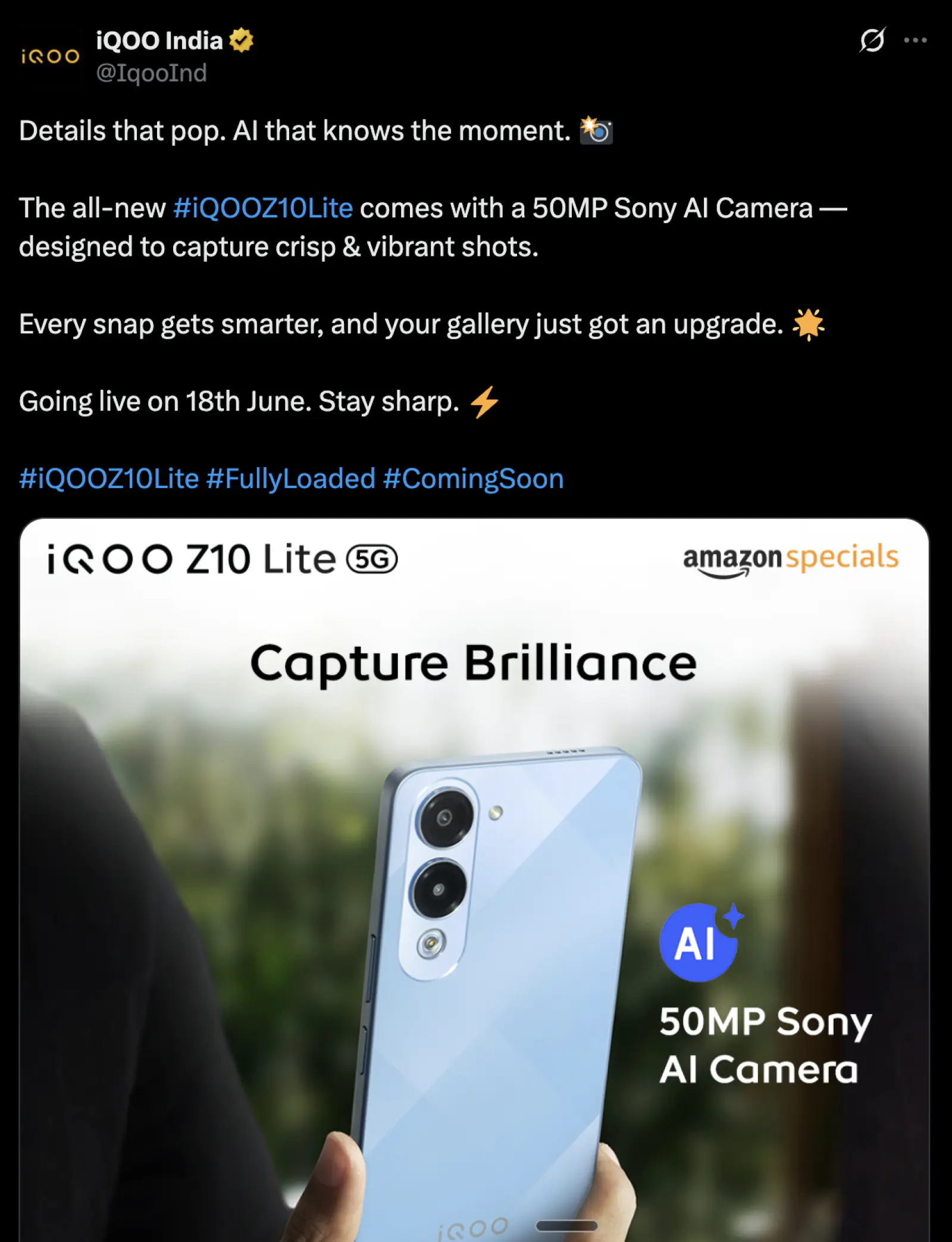 iQOO Z10 Lite 5G will get 6,000mAh battery, will be launched in India on June 18
