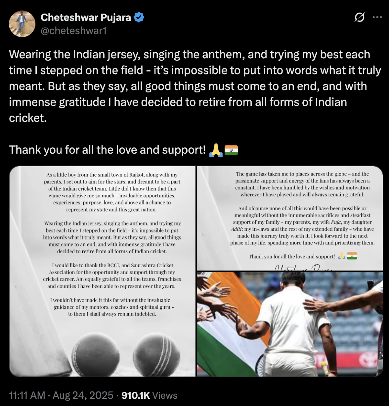 Pujara Retires from Indian Cricket, Could Explore Foreign Leagues and Coaching Roles