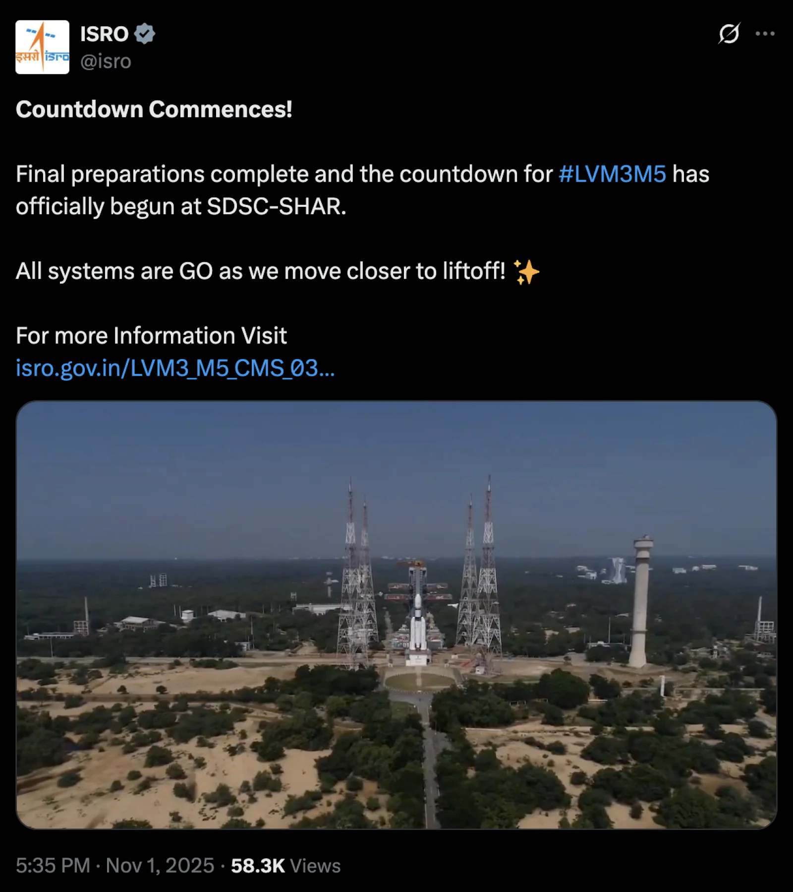 ISRO’s CMS-03 Launch to Strengthen Satellite Internet, TV Broadcasting, and Maritime Connectivity