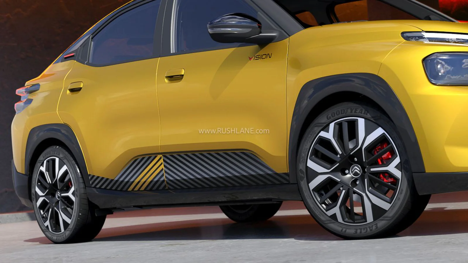 Bright Amber Yellow Basalt Vision Debuts With Lowered Suspension and Dynamic Coupe-SUV Stance