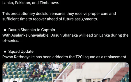 Sri Lanka Suffers Major Blow: Captain Asalanka, Asitha Fernando Return Home Sick Ahead of T20 Tri-Series