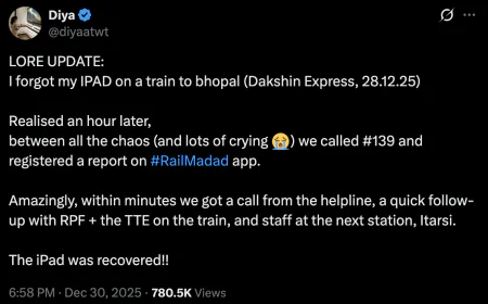 Lost iPad Recovered Within Minutes After Passenger Calls Railway Helpline 139