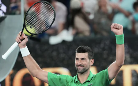 Novak Djokovic Notches 100th Australian Open Win with Straight-Sets Victory