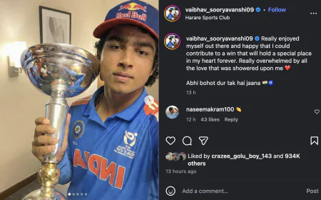 India Wins U-19 World Cup 2026: 14-Year-Old Vaibhav Suryavanshi’s 175 Seals Historic Title