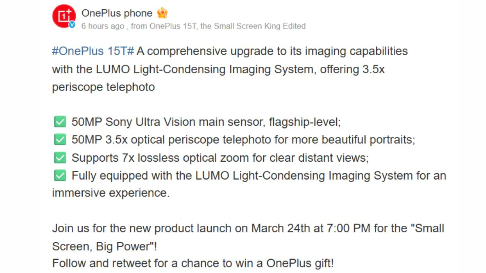 OnePlus 15T Launch Nears: Big Battery, Powerful Chipset Confirmed
