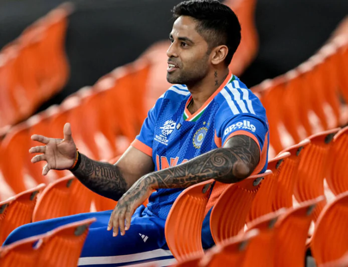 Suryakumar Yadav Applies Soil From Narendra Modi Stadium After ICC Men's T20 World Cup Win