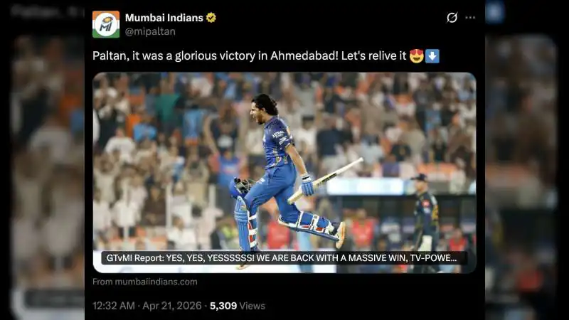 IPL 2026: Mumbai Indians Bounce Back with Dominant Win, GT Captain Gill Points to Middle-Overs Failure