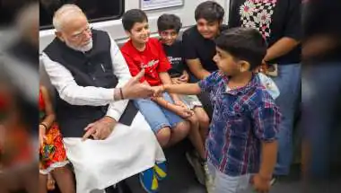 PM Modi Attends SRCC Centenary, Rides Metro, Unveils Coin