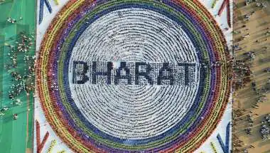 6,500 Students Form 'Human Rangoli' of India in Ahmedabad